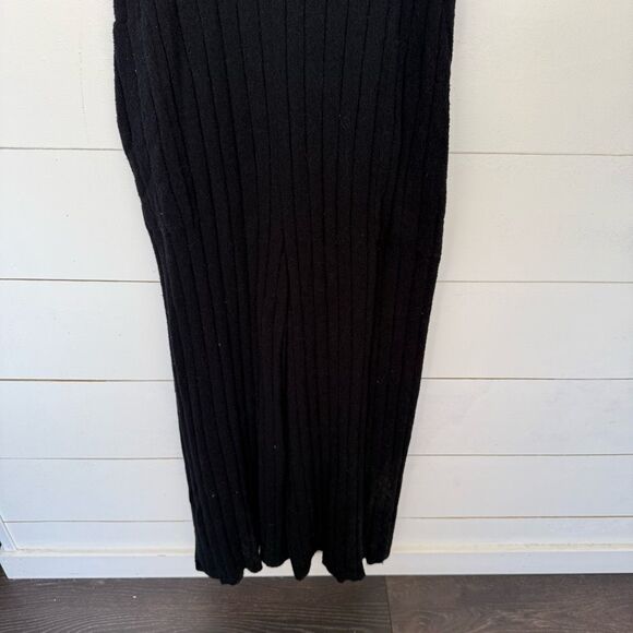 Free People Beach Women’s XL Black Ribbed Wide Leg Jumpsuit - Picture 2 of 8